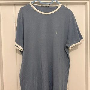 Calvin Klein Collection Sky Blue Tee with White Trim